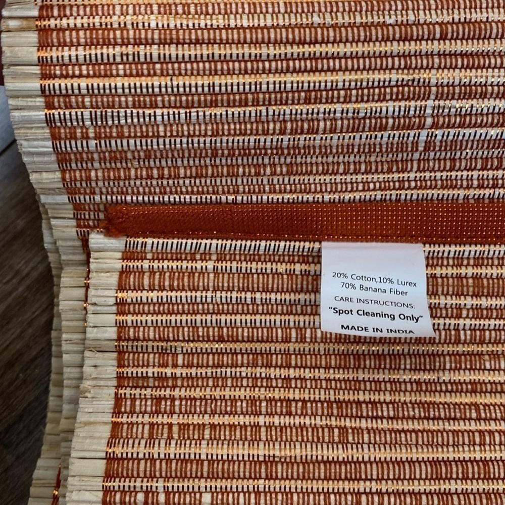 Shiny Copper colored Woven Banana fiber Boho table runner 74” x 14.75” - Picture 2 of 4